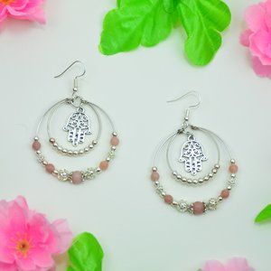 Handmade Earrings - Hamsa Hoops